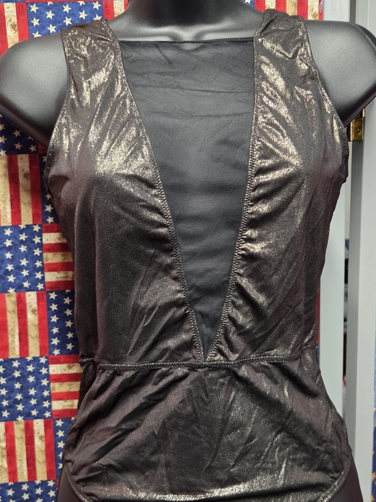 Victoria's Secret Other - **Victoria's Secret Black Bodysuit with Golden Shimmer Color.**